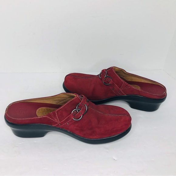 Ariat Women's Size 9B Clogs Red Leather Suede Slip On Comfort Shoes 15253 - Picture 5 of 8